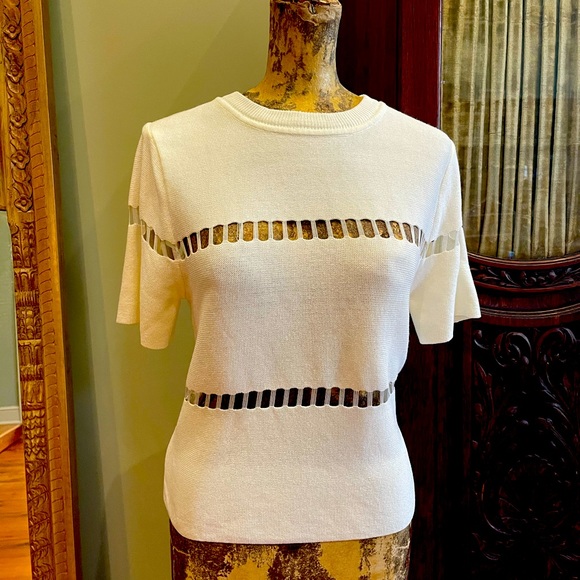 J.O.A. Tops - Open weave Knit Cropped